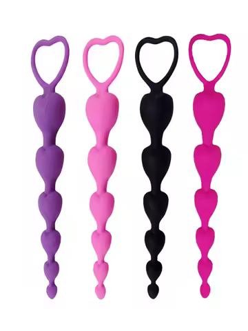 1PCS 100% Silicone Multicolor Heart 6-Balls Anal Plug Anal Beads Butt Plug Dildos Masturbator for Me