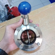 Butterfly Sanitary Stainless 316L 2 1/ 2" inch 63.5 mm