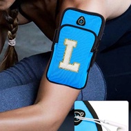 Embroidery Label Sport Arm Belt Wrist Bag Cellphone Blue Waterproof Phone Wallet Key Holdbag for Running Jogging