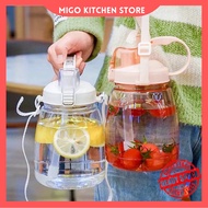 MIGO.【1300ML】Water Bottle Drinking Water Cute Bottle Free DIY Bottle 3D Sticker Bottle With Straw 13