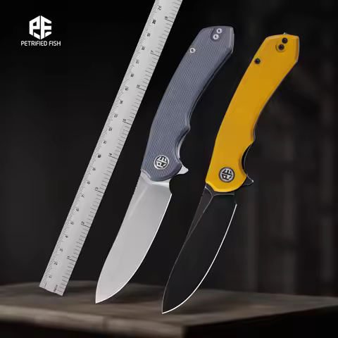 Petrified Fish PFP12 Folding Pocket Knives Multipurpose 14C28N Steel G10 Handle Knife Folding Campin