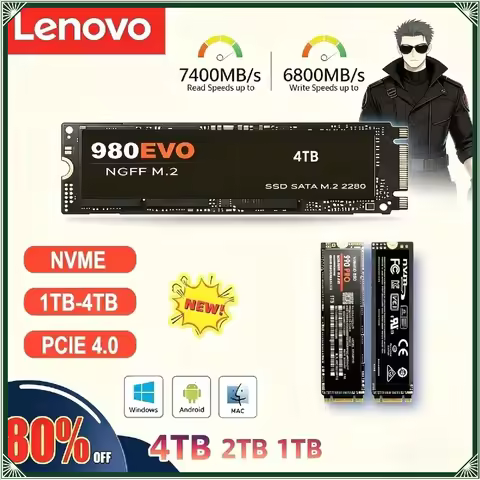 Lenovo 980Pro/990Pro M.2 SSD NVMe PCIe 4.0 Internal Solid State Drive 1TB 2TB 4TB Up to7400MB/s High