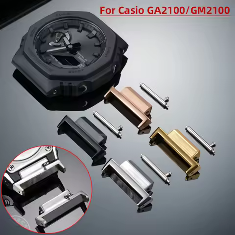 Stainless Steel Connector For Casio GSHOCK GM-2100 GA-2100 GBM-2100 Metal Adapter Farmhouse Oak Modi