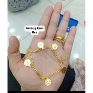 24k gold plated coin bracelet