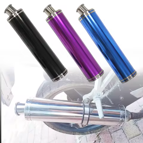 Motorcycle large-displacement modified exhaust pipe round straight exhaust For YBR125 EN125 gy6-125 