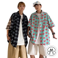 [M Generation] Half-Sleeved Floral Shirt Breathable Retro Time High-End Casual Short Versatile Mid-S