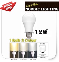 1Pc of E27 12w LED 3 Colour (Daylight,Cool White,Warm White) Bulb for Pendant Light Ceiling Lamp Outdoor Light Globe Led Bulb (MGB-E27-12W-3C)