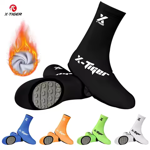 X-TIGER Winter cycling overshoes fleece-lined Unisex Bike Shoes Professional Cycle racing overshoes