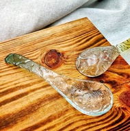 窯燒海棠花玻璃特色湯匙 海棠花玻璃 文創商品 湯匙