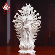 ST/💛Qingjing Dehua Ceramics Thousand-Hand Kwan-Yin Buddha Ornament Rat-Belonged Birth Buddha Home Serving the Thousand-H