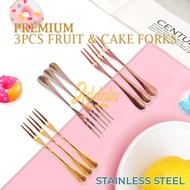 3PCS Mini Forks, Fruit Forks, Stainless Steel Cake Forks / Dessert Forks