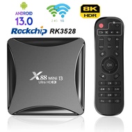 X88mini 13 Smart TV Box Rockchip3528 Android 13 8K Decoding Media Player 4GB 64GB 100M Ethernet Set Top Box Google Voice TV Receivers