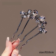 Lược chèn tóc bốn răng đính đá rhinestone dụng cụ cố định tóc kẹp tóc hình chữ U kẹp tóc cho phụ nữ 