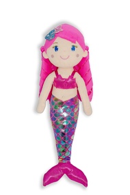 June Garden 15.5" Sparkly Mermaid Larissa - Soft Mermaid Plush Stuffed Doll Gift for Toddler Girls