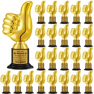 Highergo 24 Pcs Thumbs up Award Trophies 5 Inch Plastic Gold Trophy Cups Bulk for Staff or Kids Part