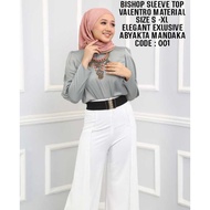 THE BISHOP SLEEVE TOP-VALENTRO MATERIAL-WOMAN BLOUSE-SLEEVE BLOUSE-LONG BLOUSE BISHOP SLEEVE-ELEGANT