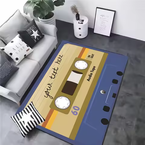 Cartridge Carpet-Retro Audio Design, Upholstery for Living Room, Bedroom, Home Decor Decoration floo