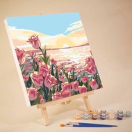 20cm With Frame Tulip Digital Oil Painting Diy Paint By Numbers Handmade Decor Hanging J8p8