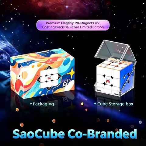 [SaoCube] QiYi X-Man Tornado V3M Premium Flagship UV Black Core 3x3 Magnetic Magic Cube SaoCube Torn