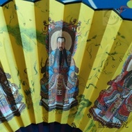 Tao Supplies Fan Sanqing Patriarch Folding Juan Cloth Like 33cm Silk