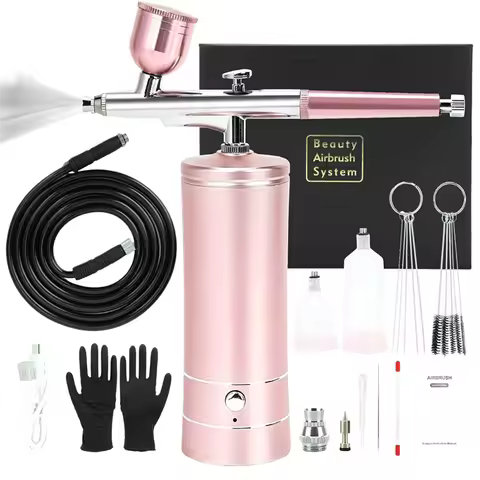 AB08-Upgraded Airbrush Set With Air Compressor Cordless Automatic Airbrush Set Handheld Rechargeable
