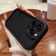 Solid Color Material Cute Black Fashion Phone Case Shockproof Soft Phone Case With Grooves Compatibl