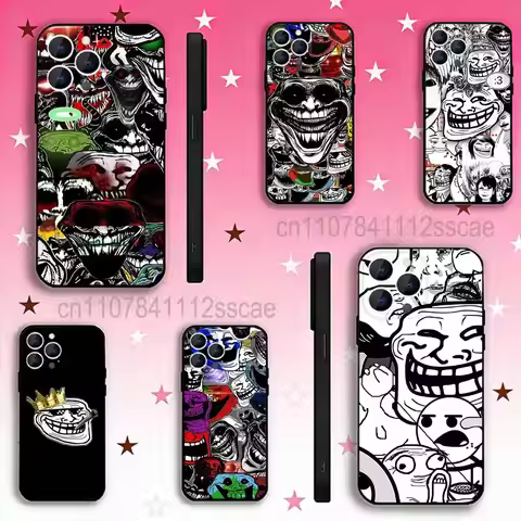 Ugly T-Trollface T-Troll Funny Face For iPhone 12,16,13,14,15,17,11,Pro,Max,Plus,E,Air,Mini TPU Soft