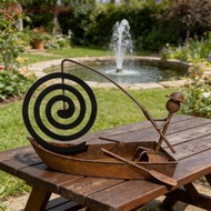 HARRIETT Sailboat Coil Holder, Stable Base Vintage Style Metal Coil Stand, Gift Item Rustic Iron Coi