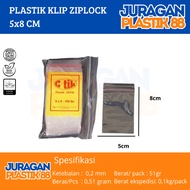 5X8 Ziplock Zipper Plastic Clips Size 5X8 cm @100 Sheets