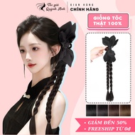 Bow Wig BraidedCNY NG47 – Pretty, Cute Women's Wig, 45cm Long – Attached in 1 Second to Have a Trend