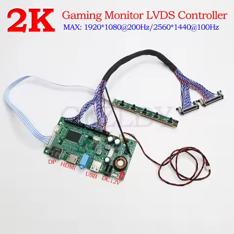 LCD Controller Board For 2K Game Monitor Display DP+HDMI+USB 4ch 8bit 92P LVDS M270KCJ-L5B LM270WQ4 