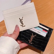 HOT_YSL Crocodile Pattern Trendy Card Holder Suitable For Driver's License Mini Multi-card Slot Card