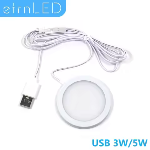 etrnLED USB 5V LED Spotlight Interior Cabinet Puck Light Mini 3W 5W Surface Mounted Celing Slim Lamp