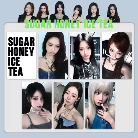 6PCS Kpop Hot Female Idol New Single "SUGAR HONEY ICE TEA" Photocards RUKA AHYEON RORA PHARITA RAMI 