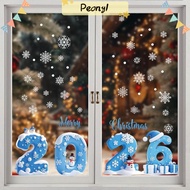 PROUDPEONY Christmas Window Stickers, Glass Decal PVC Xmas Glass Decal, Waterproof Santa Claus Stati