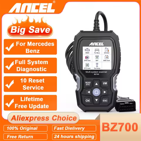 2026 ANCEL BZ700 OBD2 Scanner Engine OBD Code Reader For Mercedes Benz Full System Diagnostic Tool R