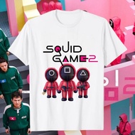 Squid Game White T-Shirt 100% Cotton for Men Women Baju Squid Game Cospaly Clothes