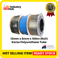 KOREA JISAN PU Hose Pipe Pneumatic Polyurethane Tube PU Tube PU Tubing Air Hose 12mm x 8mm x 100m (R