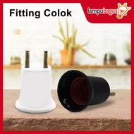 Fitting Lampu Colok / Fitting Lampu Colokan Fitting E27 Warna Hitam & Putih