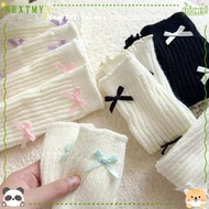 NEXTMY Knitted Sock, Bow Acrylic Children's Sock Covers, Knitted Warm Leg Socks