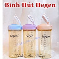 Genuine - Hegen drinking bottle 240ml 330ml blue-pink-gray-purple, Hegen lid with straw