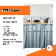 Gorden Kolong Dapur Polos Hitam / Hordeng Kolong Dapur Minimalis Modern Abu