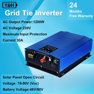 Y&amp;H 1200 grid tie inverter Limiter จอแสดงผล LCD DC55-90V พลังงานแสงอาทิตย์อินพุต AC230V pure sine wave inverter