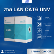 สาย Lan UNV CAT 6 รุ่น CAB-6-CCA(305) ความยาว 305 เมตร