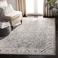SAFAVIEH Isabella Collection 4' x 6' Grey / Dark Grey ISA912H Oriental Non-Shedding Living Room Bedr