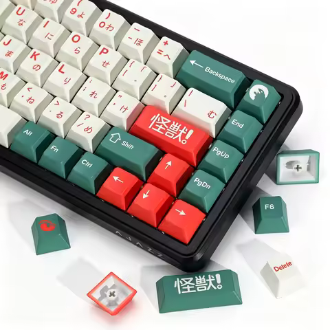 KBDiy Japanese Keycaps GMK Kaiju PBT 143 Key Retro PBT Cherry Profile Alice ISO Keycap For 60 Gaming