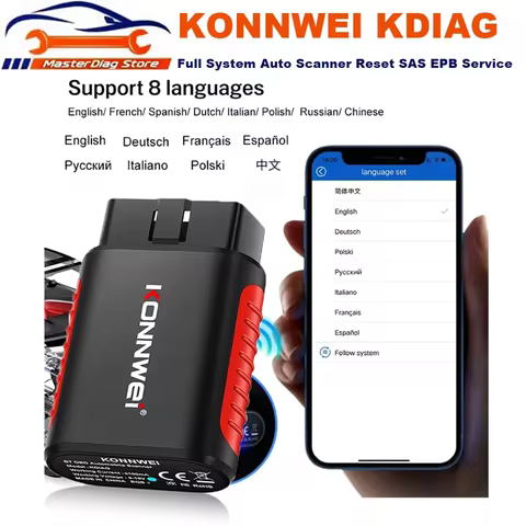 KONNWEI KDIAG Full System Auto Scanner Reset SAS EPB Service ECU Programmer OBD OBD2 Car Diagnostic 