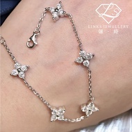 ［Real Moissanite］Can Pass Diamond Test 18K Gold Light Luxury Five FourLeaf Clover Bracelet MB012 Moi