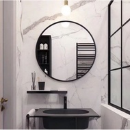 Urban Mood AERIE Modern Industrial Large Round Wall Mirror