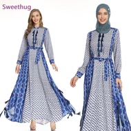 Elegant Dress Plus Size Robe Dubai Abaya Muslimah Wear Baju Kurung European Clothing Fashion Blue Abayas For Women Outfits